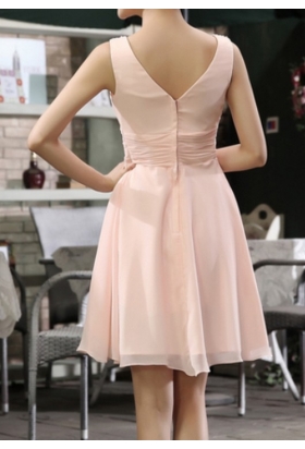 robes cocktail rose bisque courte D109