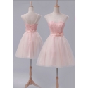 robe de cocktail rose bisque courte