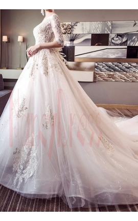 robe de mariée chic à manches longues