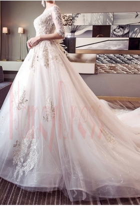 robe de mariée chic à manches longues