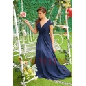 robe de ceremonie bleu en mousseline