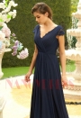 robe de ceremonie bleu en mousseline H121