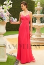 robe de cocktail long rose mousseline H124