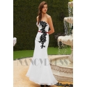 robe de soirée long noire et blanche