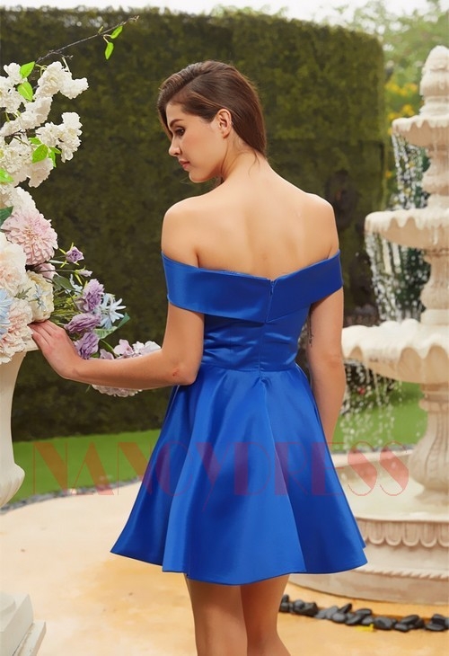 robe de cocktail mariage bleu D111