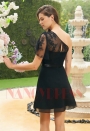 robe de soirée courte noire dentelle D113