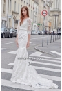 Robe de mariage vintage en dentelle avec manches longues