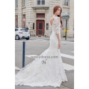 Robe de mariage vintage en dentelle avec manches longues