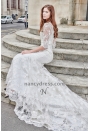 Robe de mariage vintage en dentelle avec manches longues