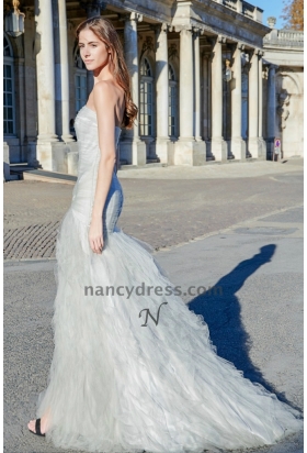 Robe de mariée bustier jupe froufrou en tulle