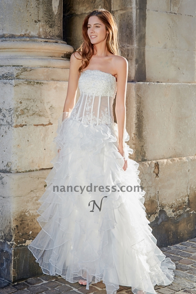 robe de mariée bustier transparent