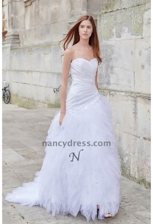 robe mariage sirène tulle bustier en cœur