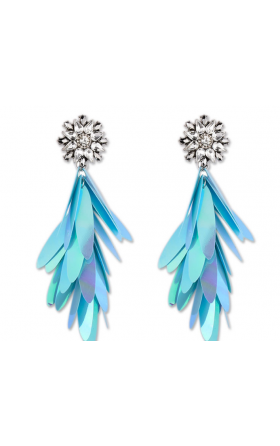 Boucles d'oreilles fantaisie pendantes bleu