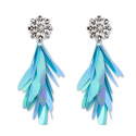 Boucles d'oreilles fantaisie pendantes bleu