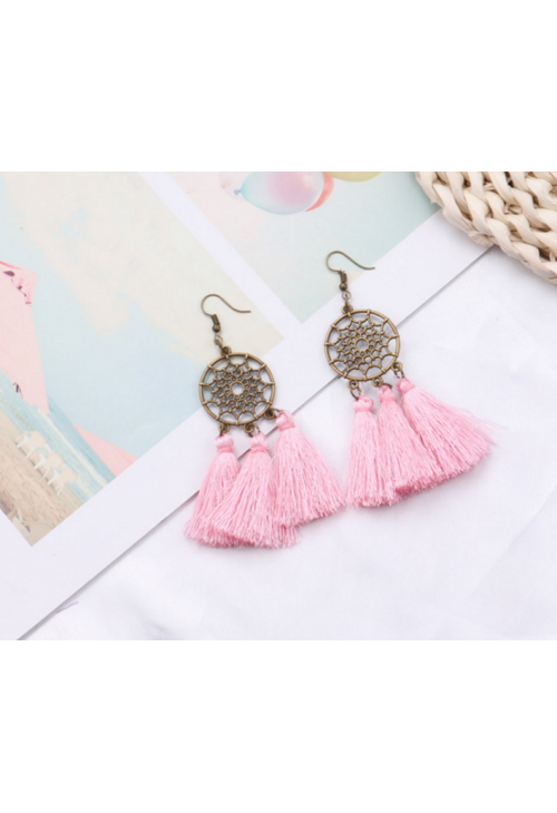 Boucles d'oreilles rose